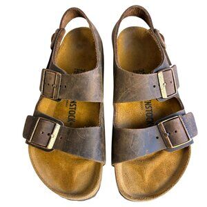 Birkenstock Milano Oiled Leather Habana EU Size 37 Women’s Sz 6 Brown EUC